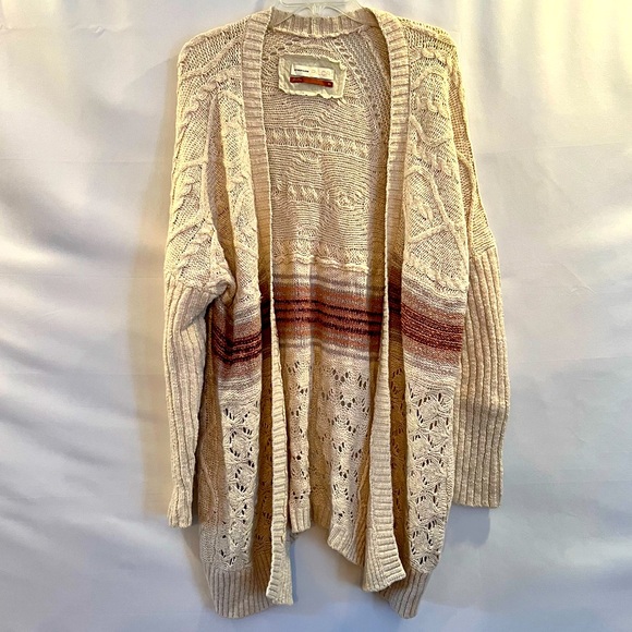 Anthropologie Pilcro Cable Knit Open Cardigan Size M/L